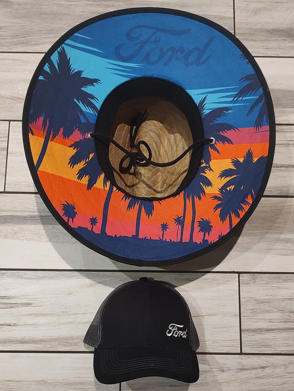 Ford Trucker Cap And Straw Hat combo